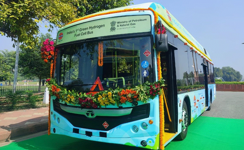India’s first green hydrogen fuel cell bus flagged off in New Delhi